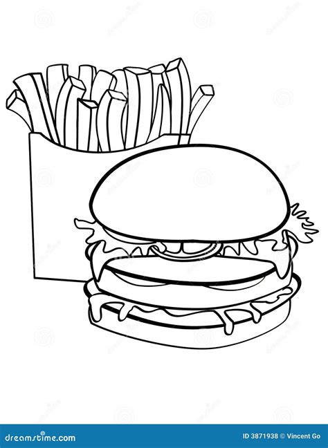 Double Decked Burger And Fries Royalty-Free Stock Photography ...