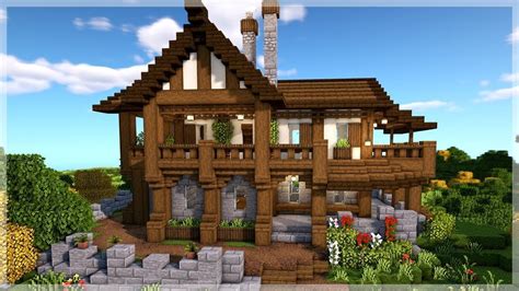 Minecraft: How to Build a Large Medieval House | Minecraft cottage ...