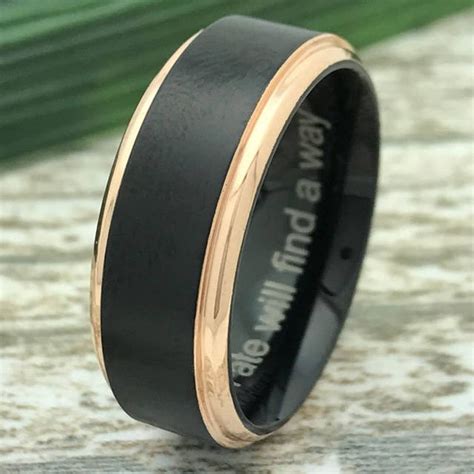 Tungsten Wedding Ring Personalized Titanium Ring 8mm - Etsy