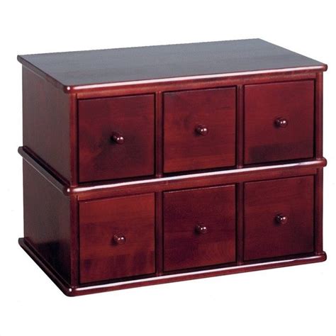 Leslie Dame 6-Drawer Deluxe Modular CD Storage Rack in Cherry