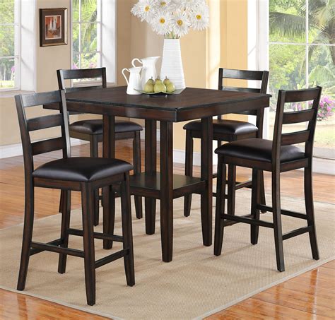 Crown Mark Tahoe 5 Piece Counter Height Table and Chairs Set | Darvin ...