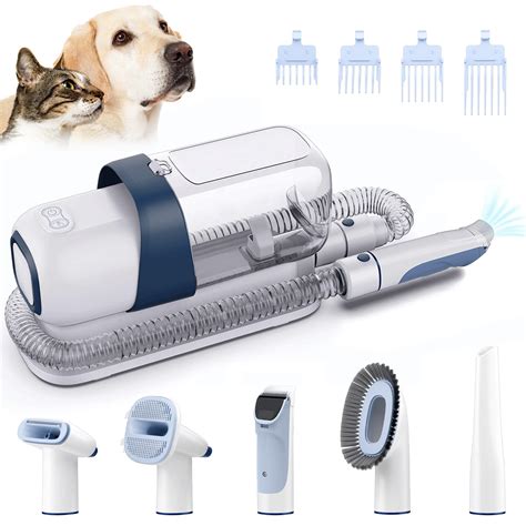 LMVVC Pet Grooming Kit, Dog Grooming Clippers with 2.3L Vacuum Suction ...