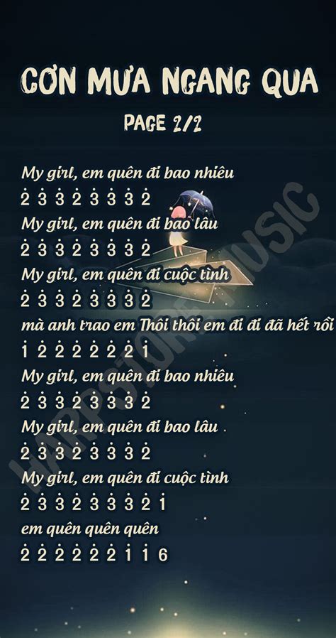 Cơn mưa ngang qua Kalimba tab - HarpStore