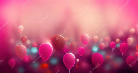 Premium Photo | Pink birthday background with balloons