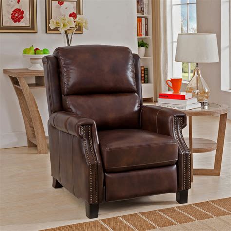 Sofaweb.com Rivington Brown Premium Top Grain Leather Recliner Chair ...