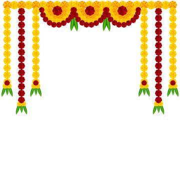 Marigold Toran Decorative Garland Indian Festivals Diwali Vector Design ...