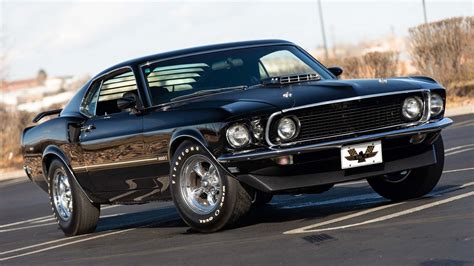 1969 Mustang Mach Black And White By Gill Billington ...