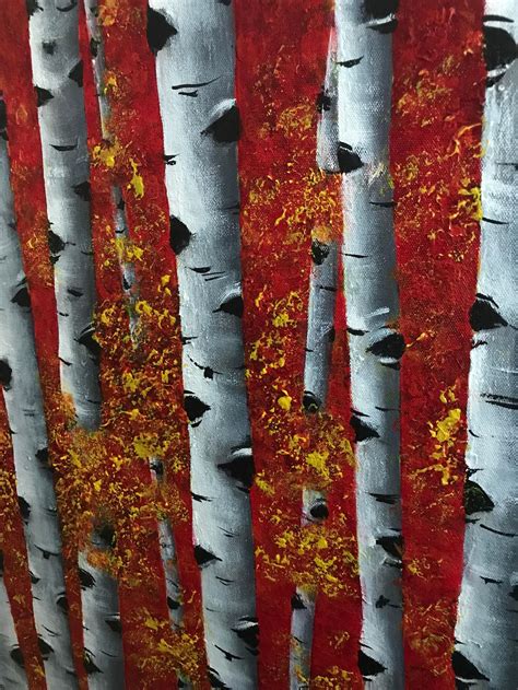 Aspen Tree Wall Art on Canvas Large Abstract Painting Living - Etsy