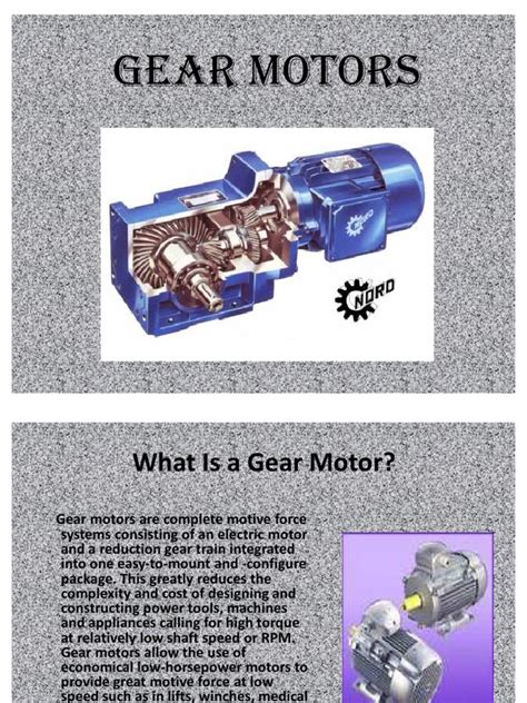 An In-Depth Look at Gear Motors: Their Operation, Varieties, Features ...