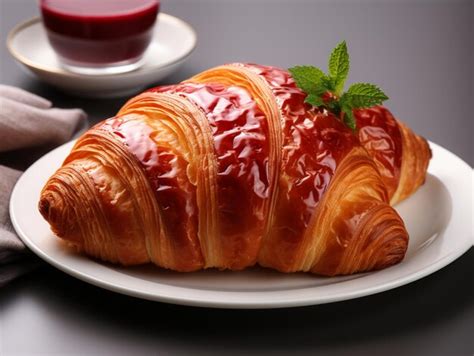 Premium AI Image | Croissant French pastry snack bread for brekfast