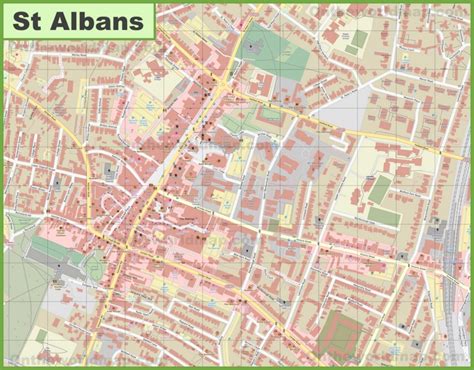 St Albans city centre map - Ontheworldmap.com