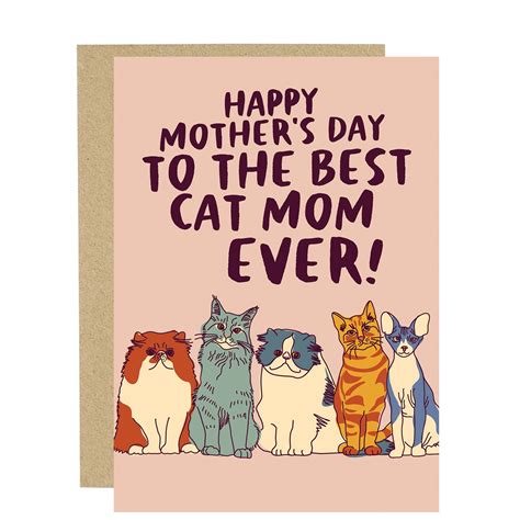 Buy Best Cat Mom Happy Mother's Day Card Pet Lover Mom Card Online in ...