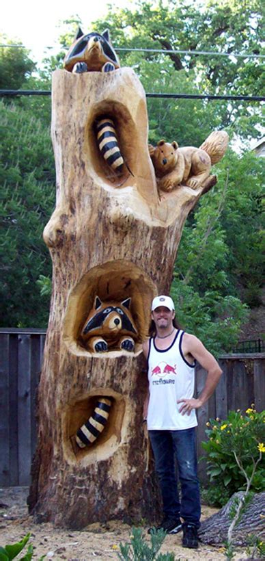 carving a tree stump into art | Wood sculpture, Tree carving, Tree art