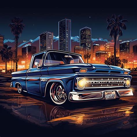 Chevrolet C10 Lowrider Pickup Truck Low Rider Chevy Wall Art Poster ...