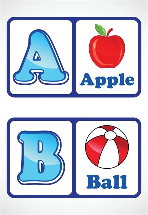 Alphabet flashcards for kids. Educational preschool learning ABC card ...