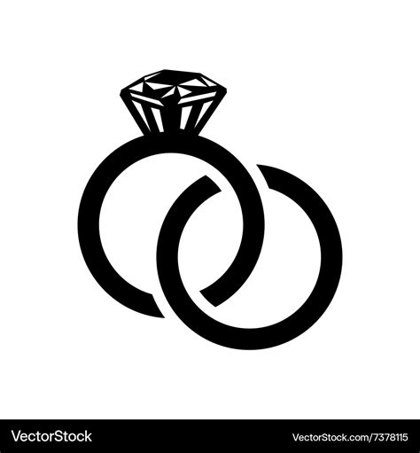 Wedding rings simple icon Royalty Free Vector Image