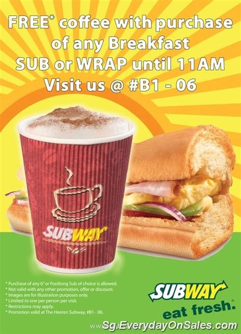 Subway Free Coffee With Breakfast - SG.EverydayOnSales.com