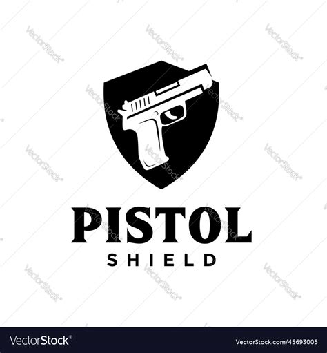 Pistol shield logo design graphic symbol Vector Image