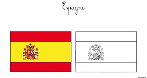 Coloriage Drapeaux Espagne Noir Et Blanc Et Couleurs Dessin Espagne à ...