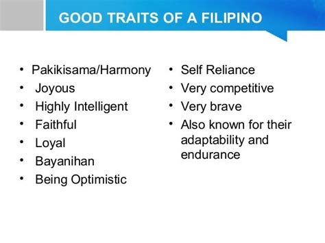 Filipino Traits and Characteristics