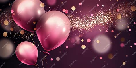 Premium Photo | Pink birthday balloons over abstract background ai ...