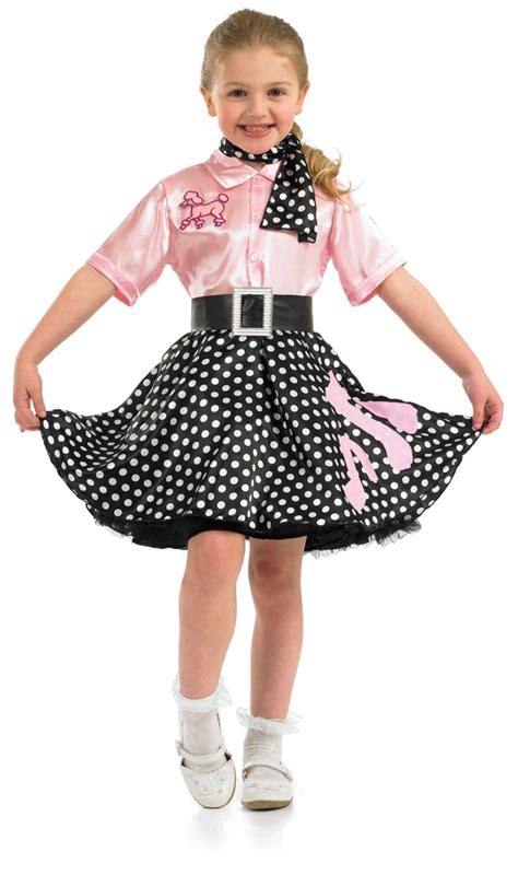 Girls Rock N Roll Girl Costume Rockabilly 60S Vintage Retro Fancy Dress ...