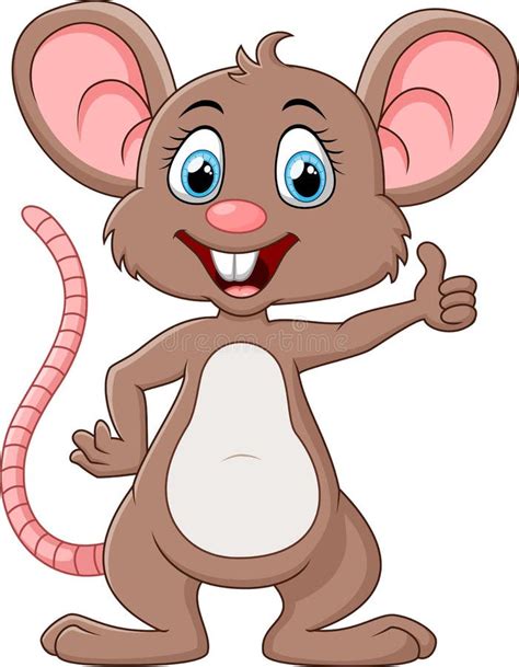 Cute Mouse Cartoon Thumb Up Stock Vector - Illustration of character ...