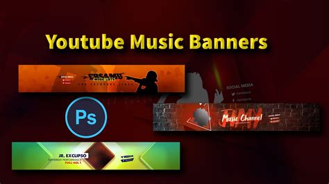 Youtube Music Art Banner Templates In PSD Files |English| |Photoshop ...