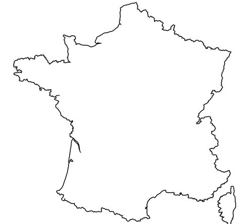 the map of france in black and white