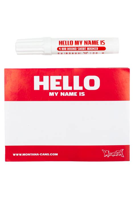 Montana HELLO MY NAME IS Sticker - Hard2Buff - Graffiti Shop