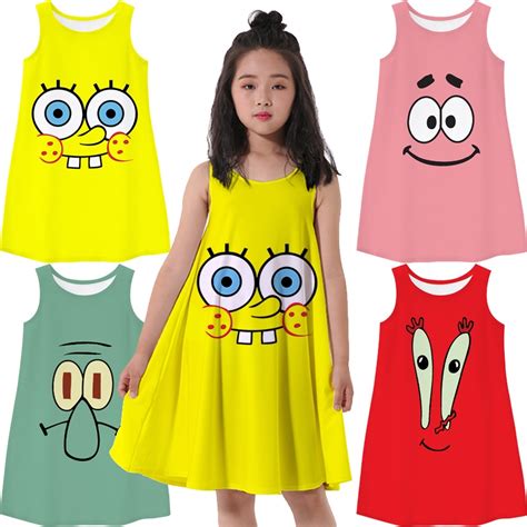 Girls Dress SpongeBob SquarePants Patrick Star Squidward Tentacles ...