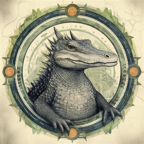 Premium AI Image | there is a drawing of a dragon with spikes on its ...