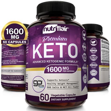 NutriFlair Keto Diet Pills 1600mg - Advanced Weight Loss Ketosis ...