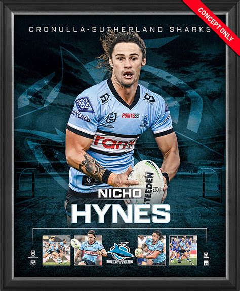 Nicho Hynes Cronulla-Sutherland Sharks Official Nrl Player Print Frame ...