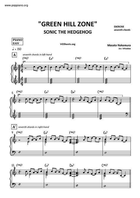 Sonic The Hedgehog-Green Hill Zone Sheet Music pdf, - Free Score Download ★