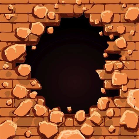 Red brick wall hole | Brick wall drawing, Brick wall, Bird silhouette art