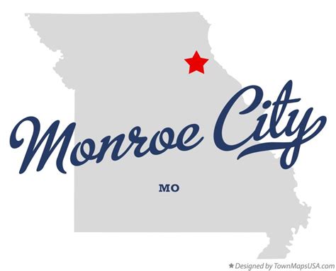 Map of Monroe City, MO, Missouri