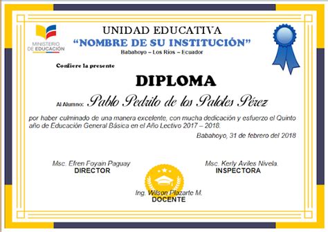 Diplomas editables en Word para Imprimir | AYUDA DOCENTE | Certificate ...