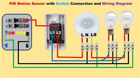 PIR Motion Sensor LED Light Connection | 2 Way Switch Connection To PIR ...