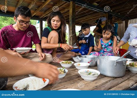 Image of Khmer People Eating in Countryside Cambodia. Rural Traditional ...