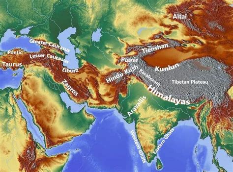 Mountain Ranges On World Map