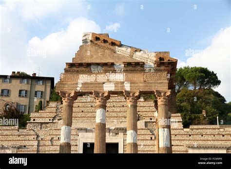 Capitolium Roman ruins in Brescia Italy Stock Photo - Alamy