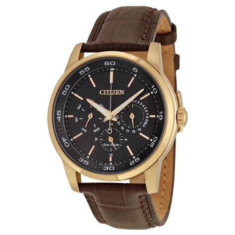 Citizen Men's BU2013-08E Gold Leather Eco-Drive Dress Watch - Walmart.com