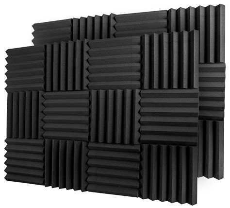 Bookishbunny 12 Pks Acoustic Foam Tiles Wall Record Studio Sound Proof ...