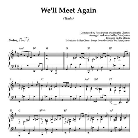 We'll Meet Again (Tendu) | Piano Sheet Music for Ballet Classes (PDF)