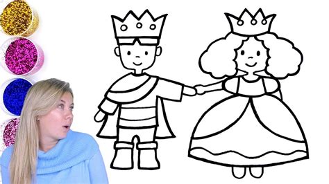 How To Draw A King And Queen L Drawing And Coloring Pages Learn Colors ...