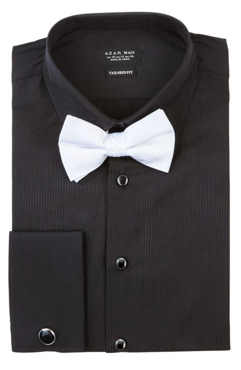 Slim Fit Black French Cuff Tuxedo Shirt – ÃZARMAN