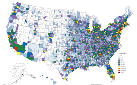 The Population Density of the US by County | Heat map, Map, Graphic