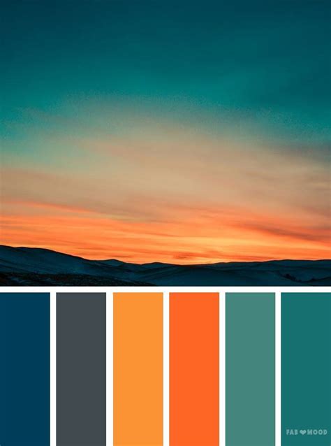 Orange and Blue Sunset Sky Color Palette