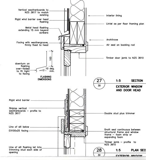 Joinery Cross Sections & Flashing Details | Wooden window design ...